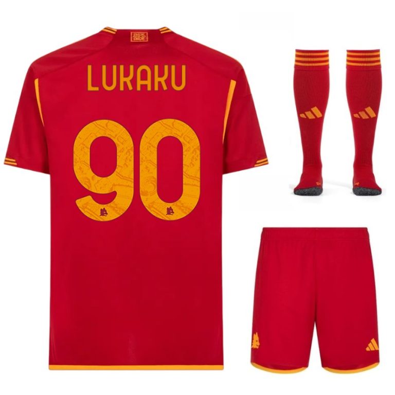 AS Roma Home Child Kit Shirt 2023 2024 Lukaku (1)