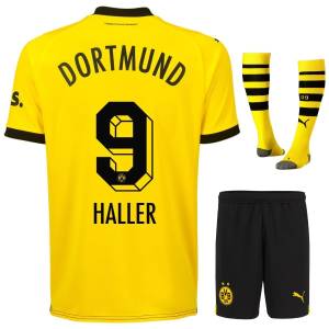 Maillot Kit Enfant BVB Dortmund 2023 2024 Domicile Haller (1)