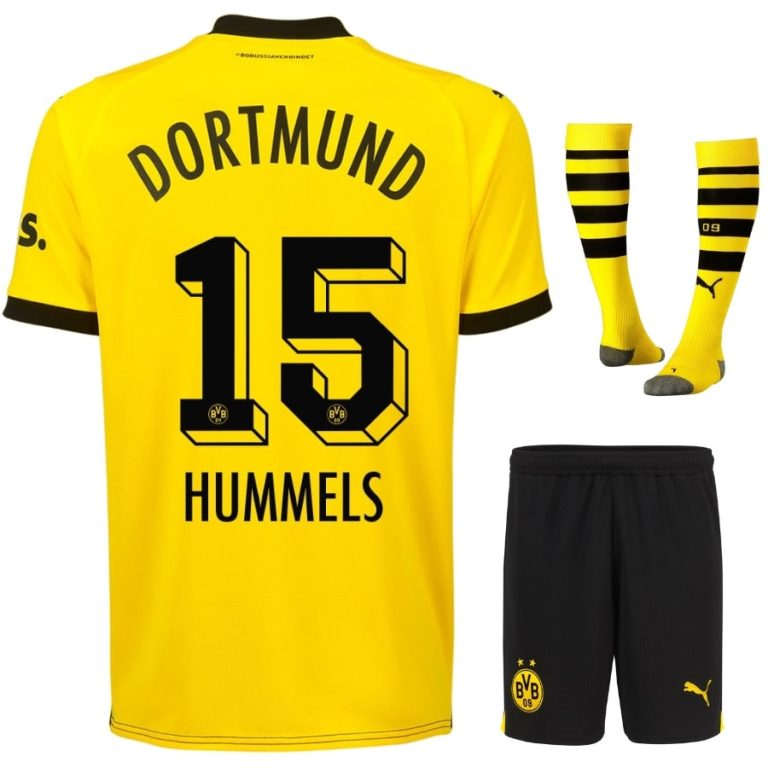 BVB Dortmund 2023 2024 Home Hummels Kids Kit Shirt (1)