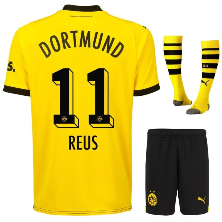 BVB Dortmund 2023 2024 Home Reus Kids Kit Shirt (1)