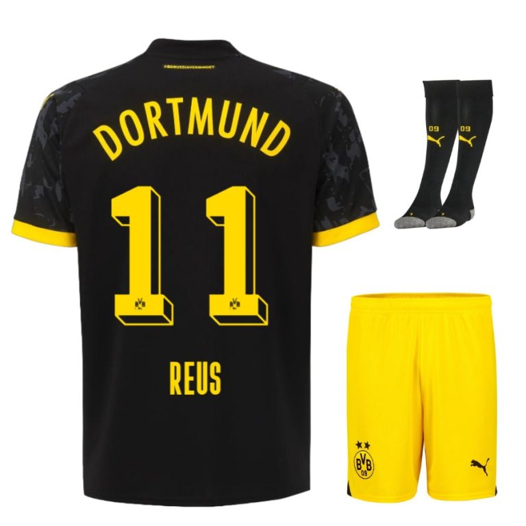 BVB Dortmund 2023 2024 Away Reus Child Kit Shirt (1)