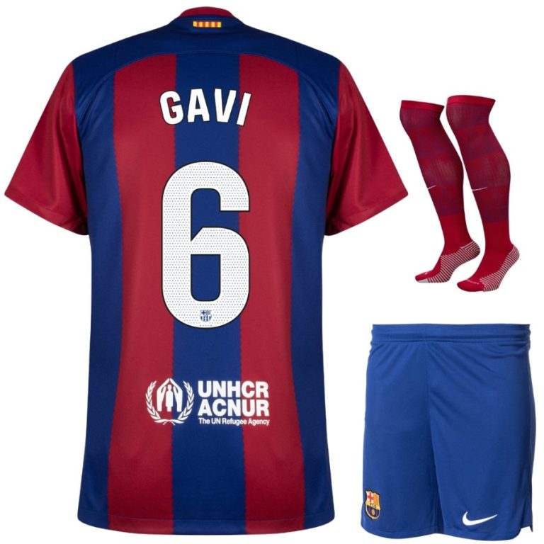 Barca 2023 2024 Home Gavi Kids Kit Jersey (1)