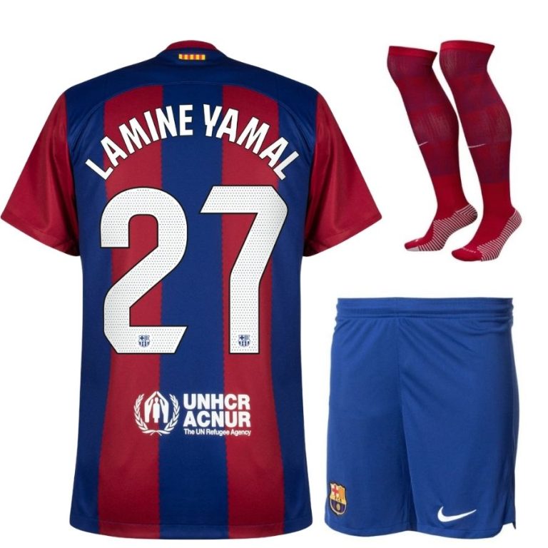 Barca 2023 2024 Home Lamine Yamal Kids Kit Jersey (1)