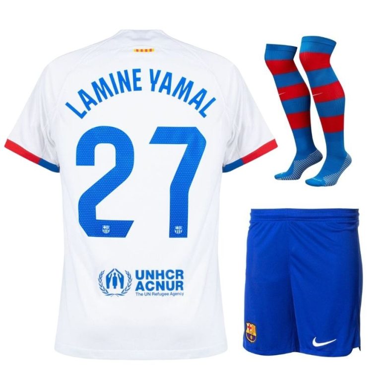 Barca 2023 2024 Away Lamine Yamal Kids Kit Shirt (1)