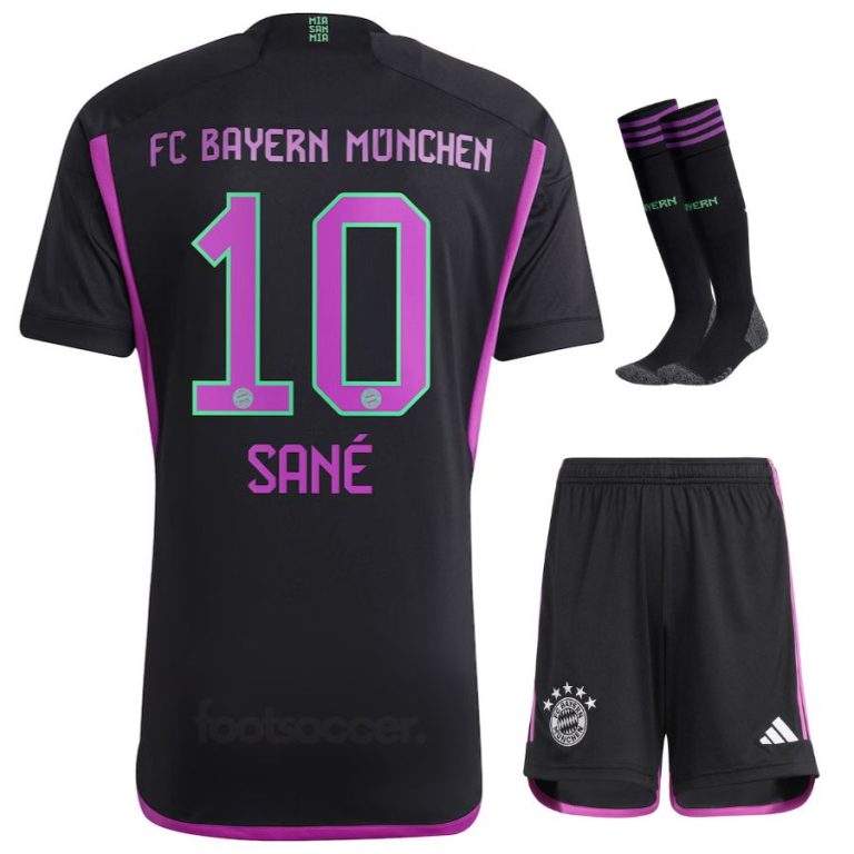 Bayern Munich Child Kit Shirt 2023 2024 Away Sané (1)