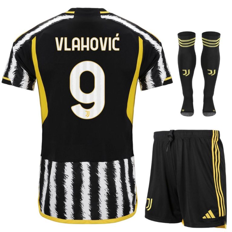 Juventus Home Child Kit Jersey 2023 2023 Vlahovic (1)