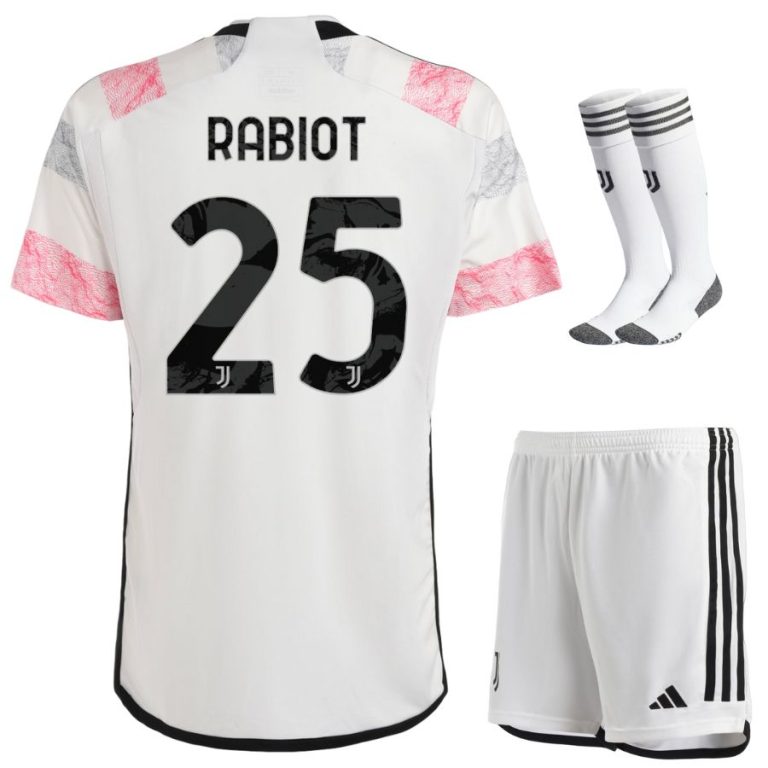 Juventus Away Child Kit Shirt 2023 2024 Rabiot (1)