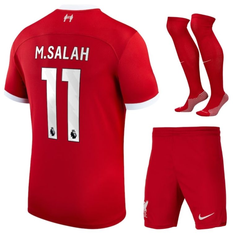 Liverpool Home Child Kit Shirt 2023 2024 Salah(1)
