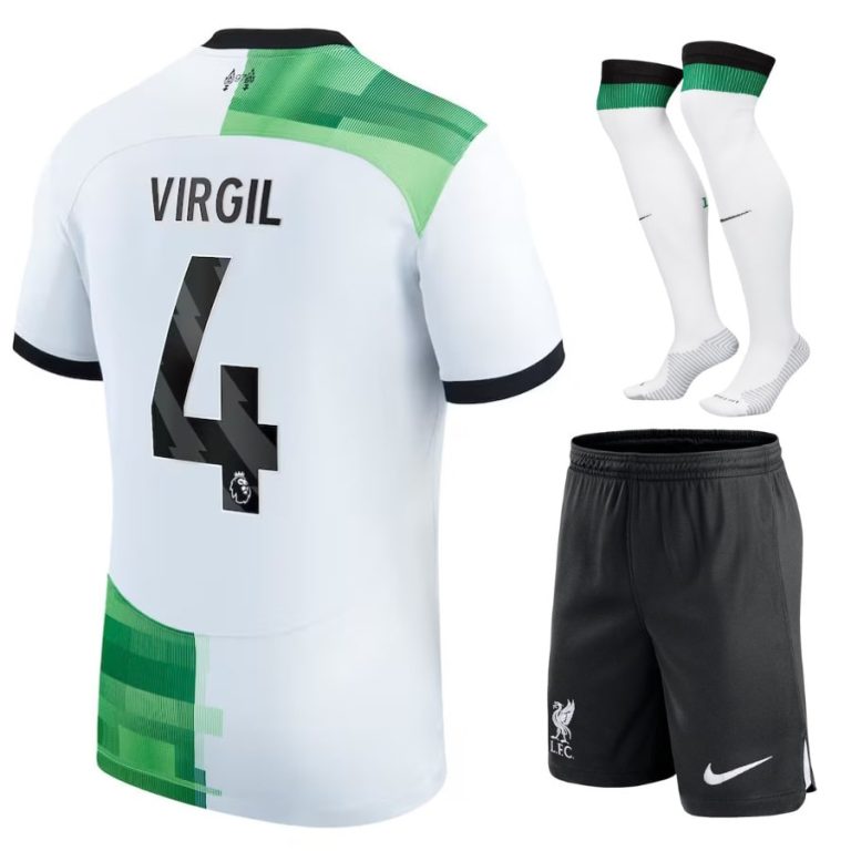 Liverpool Kids Away Kit Shirt 2023 2024 Virgil (1)