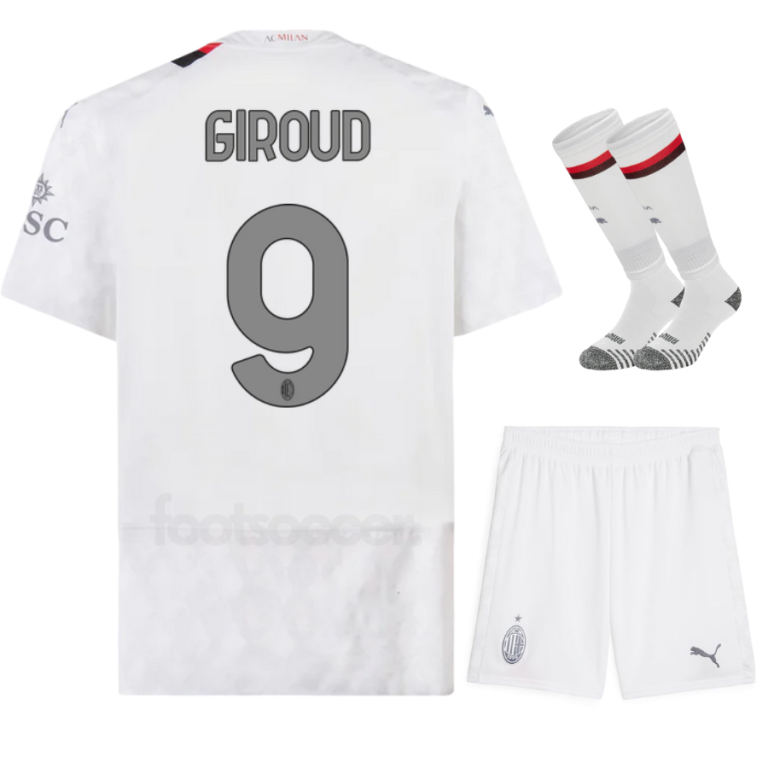 Milan Ac Away Child Kit Shirt 2023 2024 Giroud (1)