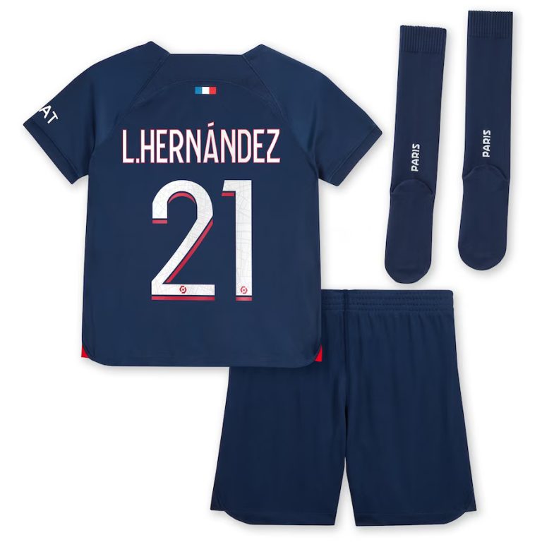Maillot kit Enfant PSG 2023 2024 Domicile L.Hernandez (2)