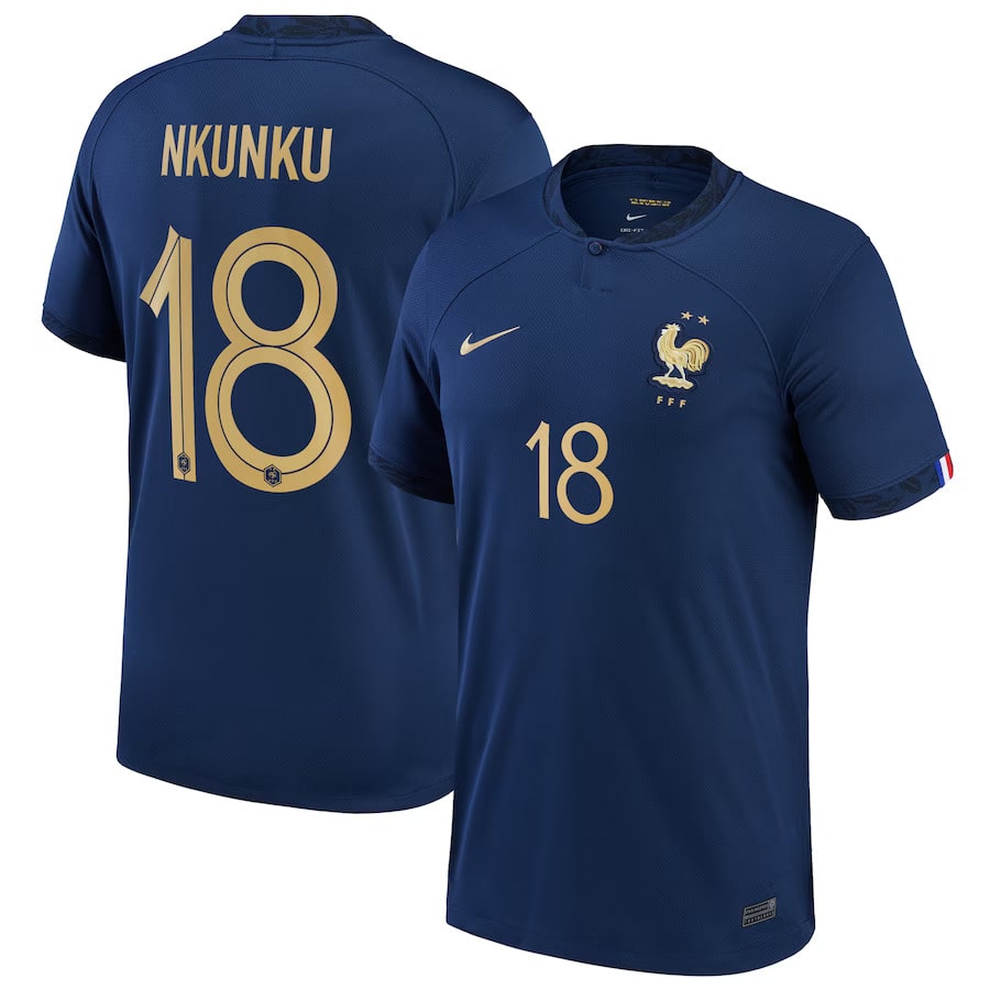 France Home Team Jersey 2023 2024 Nkunku Foot Soccer Pro   Maillot Equipe De France Domicile 2023 2024 Nkunku 1 