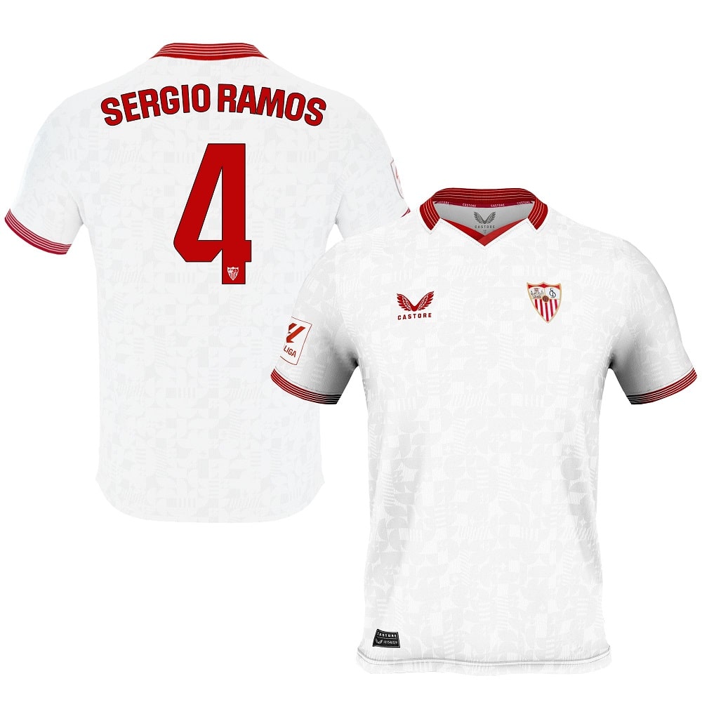 Camiseta Sevilla FC Infantil Primera 2023 2024 Sergio Ramos