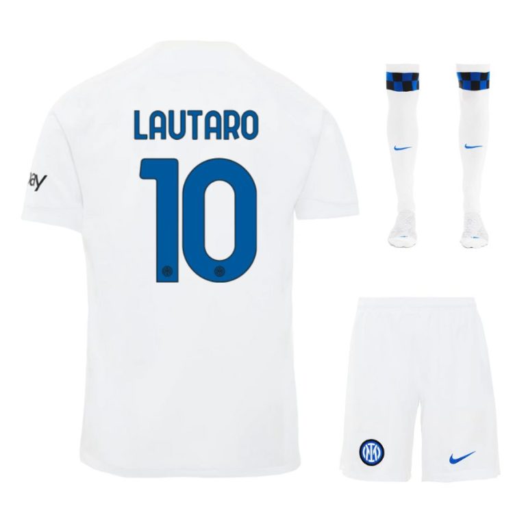 Inter Milan 2023 2024 Away Lautaro Child Kit Shirt (1)
