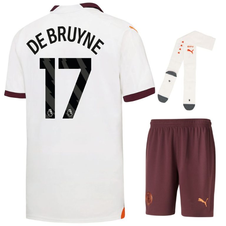 Manchester City Away Child Kit Shirt 2023 2024 De Bruyne (1)