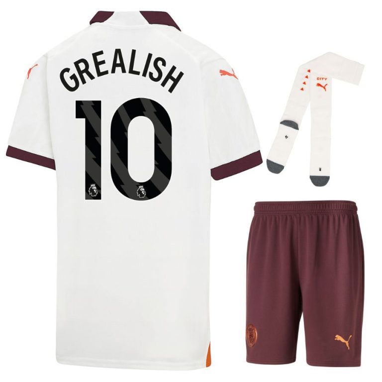 Manchester City Away Child Kit Shirt 2023 2024 Grealish (1)