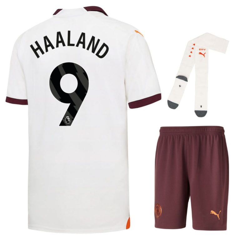 Manchester City Away Child Kit Shirt 2023 2024 Haaland (1)