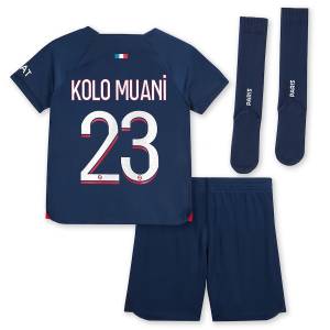 Maillot kit Enfant PSG 2023 2024 Domicile Kolo Muani (2)