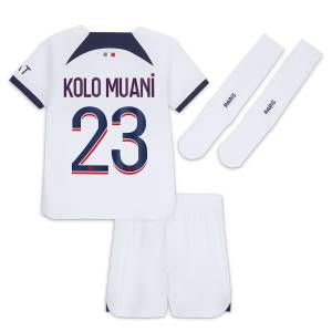 Maillot kit Enfant PSG Extérieur 2023 2024 Kolo Muani (2)