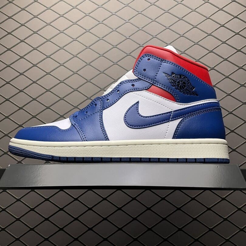 Air Jordan 1 Mid French Blue Gym Red | Foot Soccer Pro