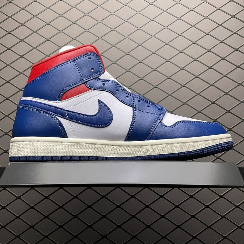 Air Jordan 1 Mid French Blue Gym Red (3)