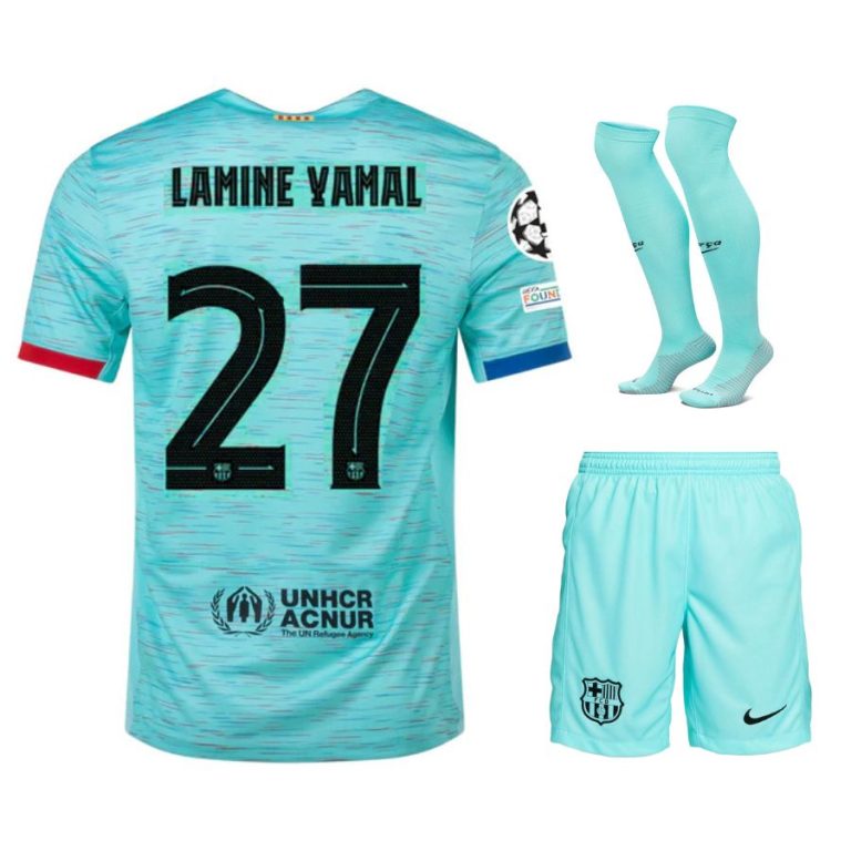 Barca 2023 2024 Third Lamine Yamal Kids Kit Jersey (1)