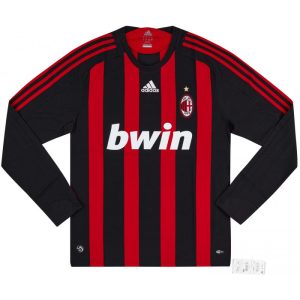 2008-09 Maillot Milan AC Retro Vintage Home Manches longues (1)