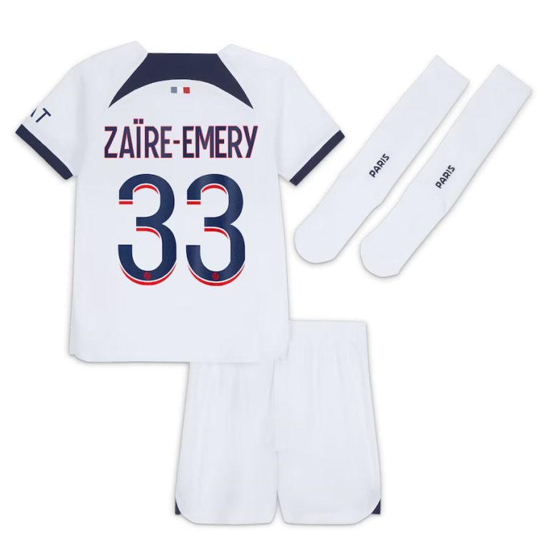 Maillot kit Enfant PSG Exterieur Zaire-Emery 2023 2024 (3)