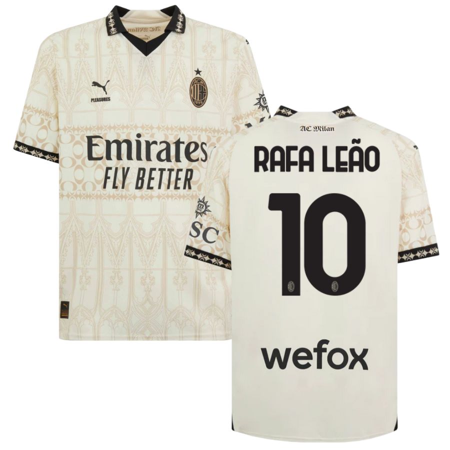 MILAN AC FOURTH JERSEY WHITE 2023 2024 Rafa Leao | FSPRO