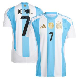 Argentina Home Jersey 2024 2025 De Paul (1)