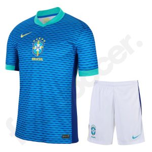 Children's Brazil Away Kit Jersey 2024 2025