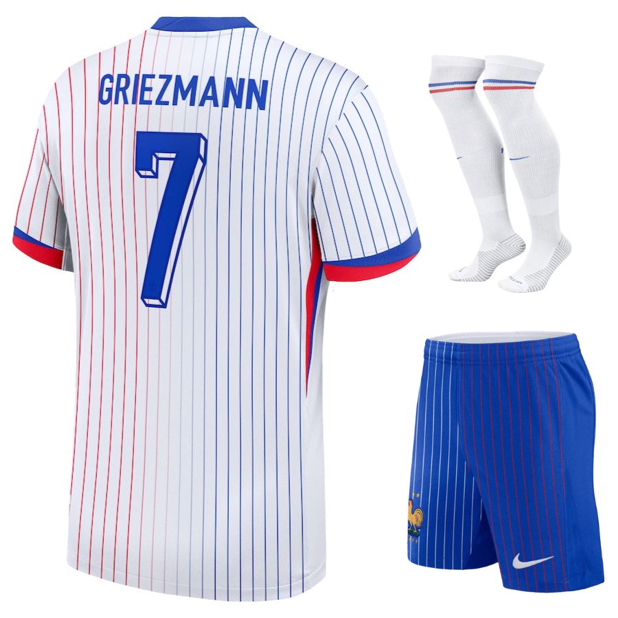 Maillot Kit Enfant Equipe De France Blanc 2024 2025 Griezmann
