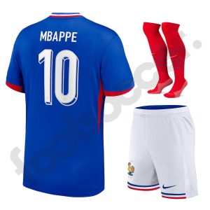 French Team Euro 2024 Mbappe Children's Kit Jersey