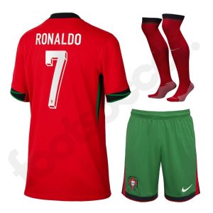 Portugal Home Euro 2024 Ronaldo Children's Kit Jersey