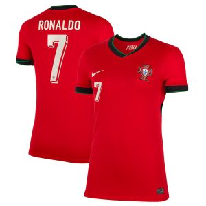 Portugal Home Euro 2024 Ronaldo Women's Jersey (1)