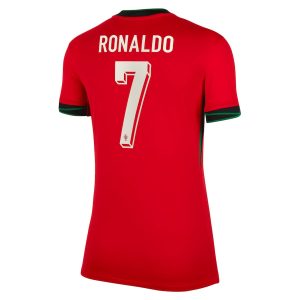 Portugal Home Euro 2024 Ronaldo Women's Jersey (3)
