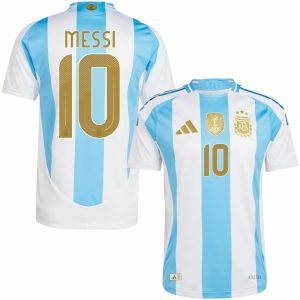 Argentina Home Jersey 2024 2025 Messi Gold (1)