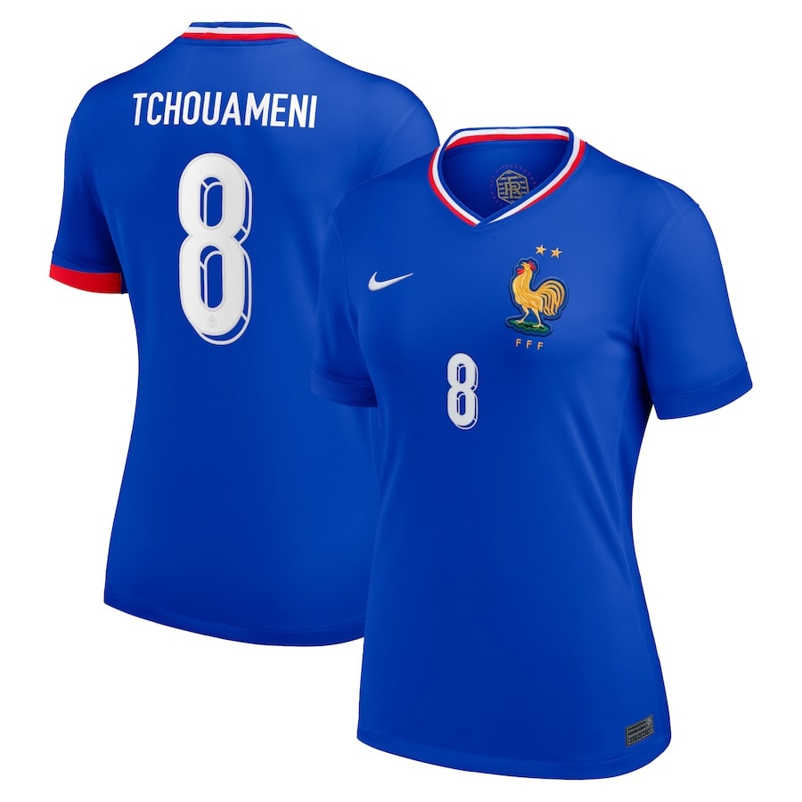 Maillot Equipe de France Femme Domicile Euro 2024 Tchouameni (1)