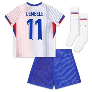 France Euro 2024 Away Dembele Children's Kit Jersey (1)