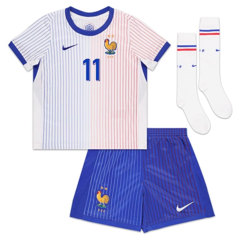 Maillot Kit Enfant Equipe De France Euro 2024 Away Dembele (2)