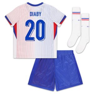 French National Team Euro 2024 Away Diaby Children's Kit Jersey (1)