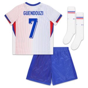 French Team Euro 2024 Away Guendouzi Children's Kit Jersey (3)