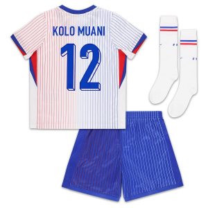 French National Team Euro 2024 Away Kolo Muani Children's Kit Jersey (2)