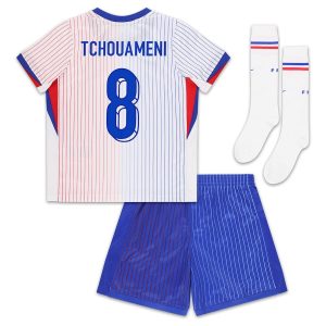 French Team Euro 2024 Away Tchouameni Children's Kit Jersey (1)