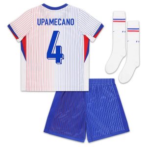 French Team Euro 2024 Away Upamecano Children's Kit Jersey (1)