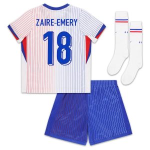 French Team Euro 2024 Away Zaire Emery Children's Kit Jersey (1)