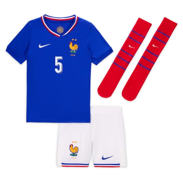French National Team Euro 2024 Kounde Children's Kit Jersey (2)