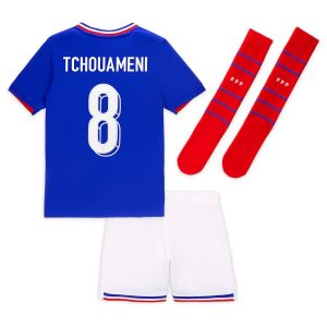 French National Team Euro 2024 Tchouameni Children's Kit Jersey (1)