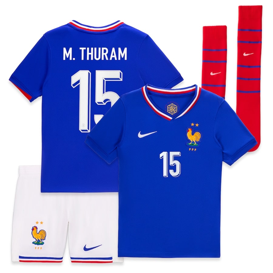 Maillot Kit Enfant Equipe De France Euro 2024 Thuram (1)