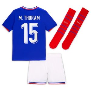 Children's French Team Euro 2024 Thuram Jersey Kit (2)
